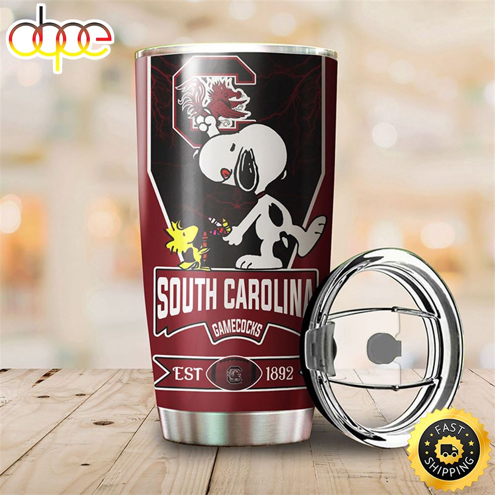 South Carolina Gamecocks Snoopy All Over Print 3D Tumbler Ldhg6t