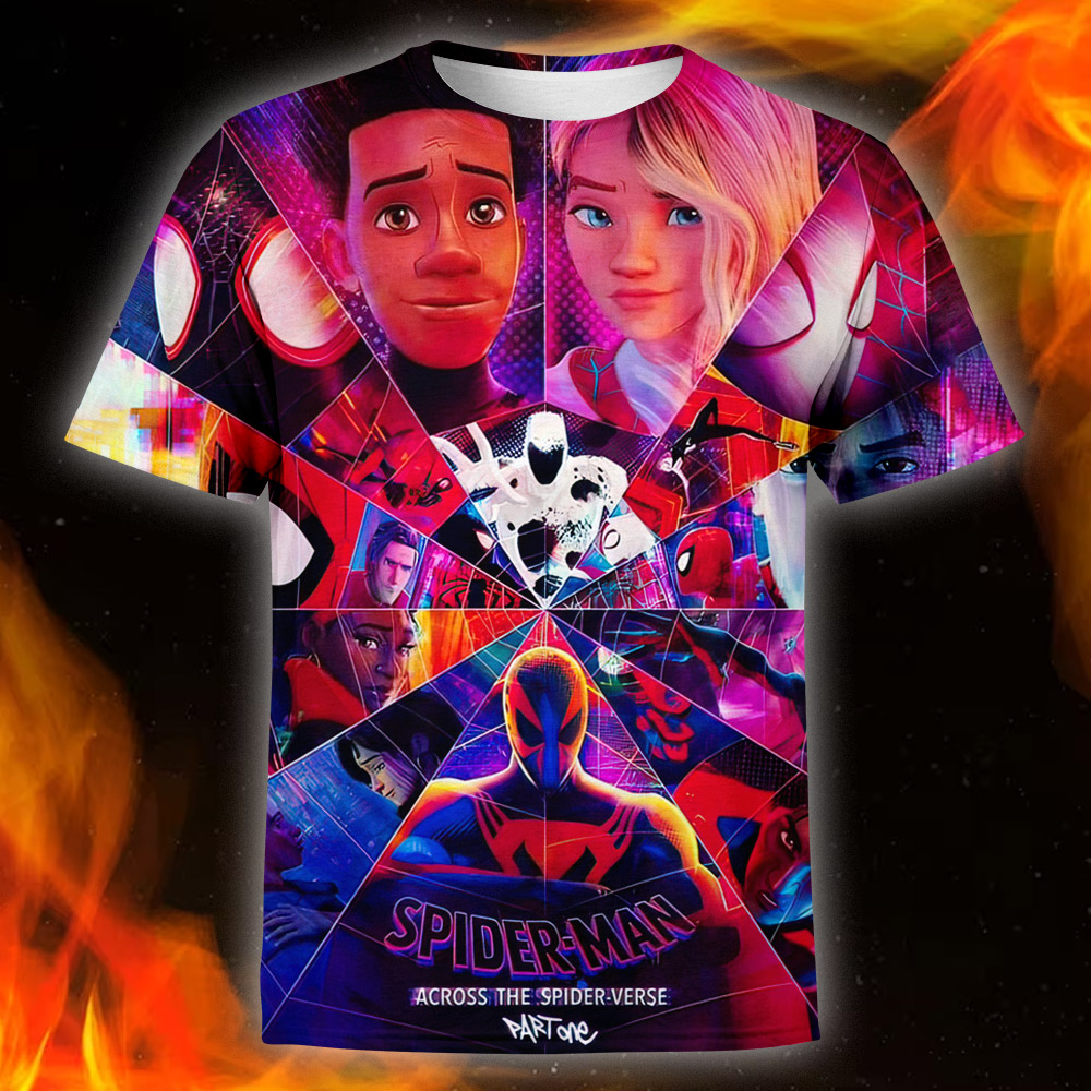 Spider Man Across The Spider Verse Movie 2023 Unisex T Shirt 3D All Over Print Shirts Smshpw