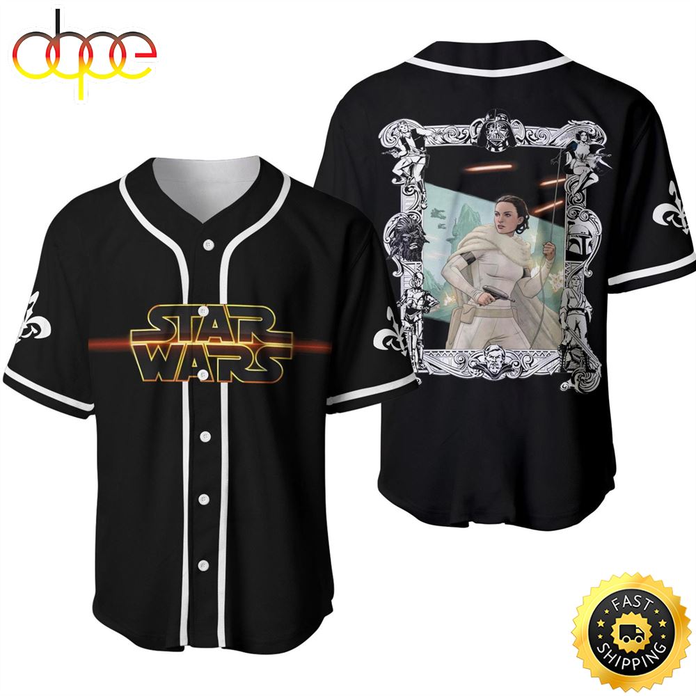 Star Wars Padme Amidala Black Disney Baseball Jersey Shirt Ydgvlv