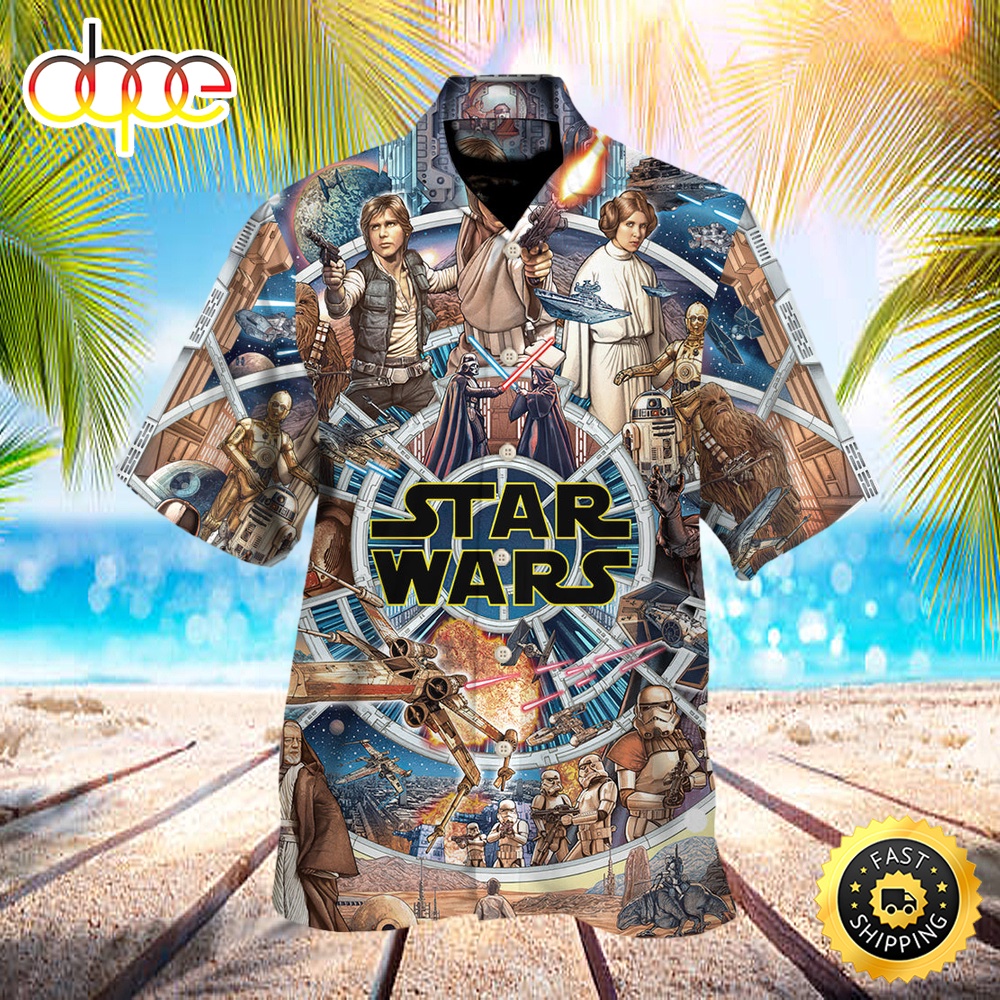 Star Wars Synthwave Hawaiian Shirt - Trendy Aloha