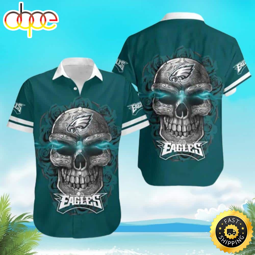 Sugar Skull NFL Philadelphia Eagles Hawaiian Shirt Ddms9r