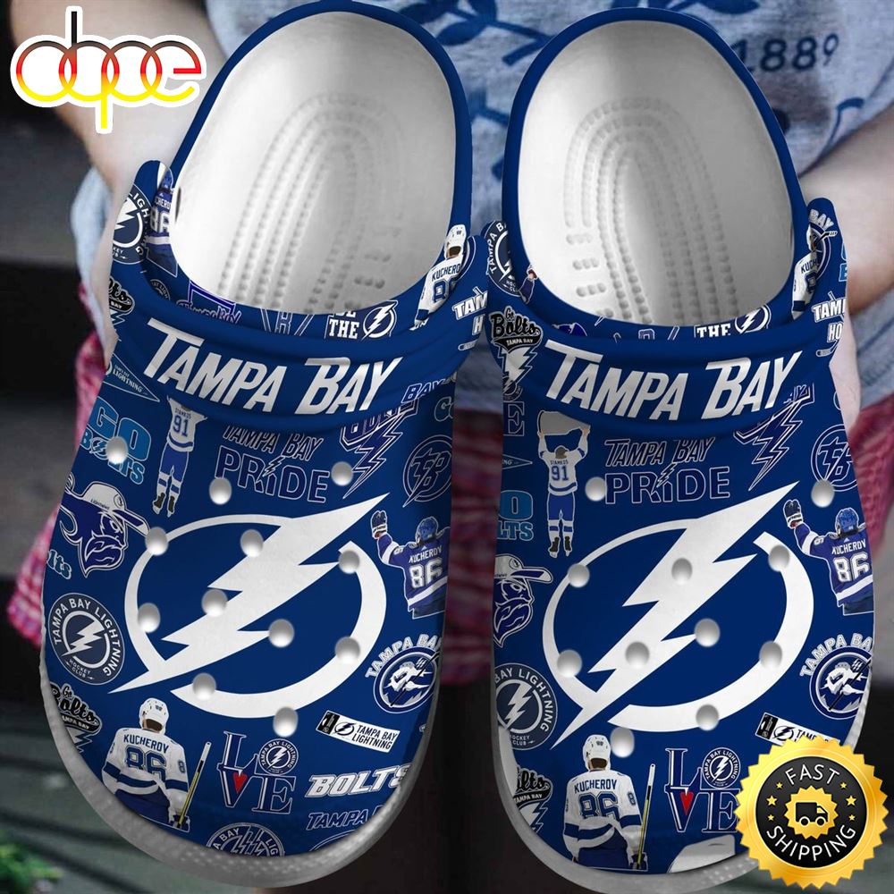 Tampa Bay Lightning NHL Hockey Crocs Crocband Clogs Shoes Com Lkci2a