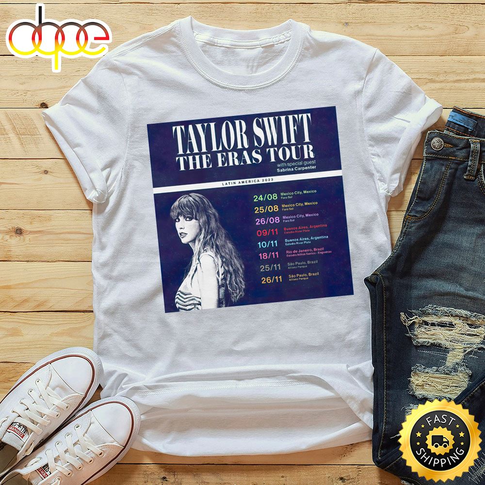 Taylor Swift Mexico Argentina And Brazil 2023 Unisex Tshirt Wvjvor