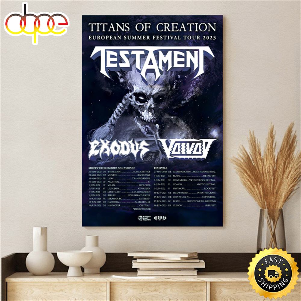 Testament Announce European Tour With Exodus In May June 2023 Poster Canvas Vcnfiu