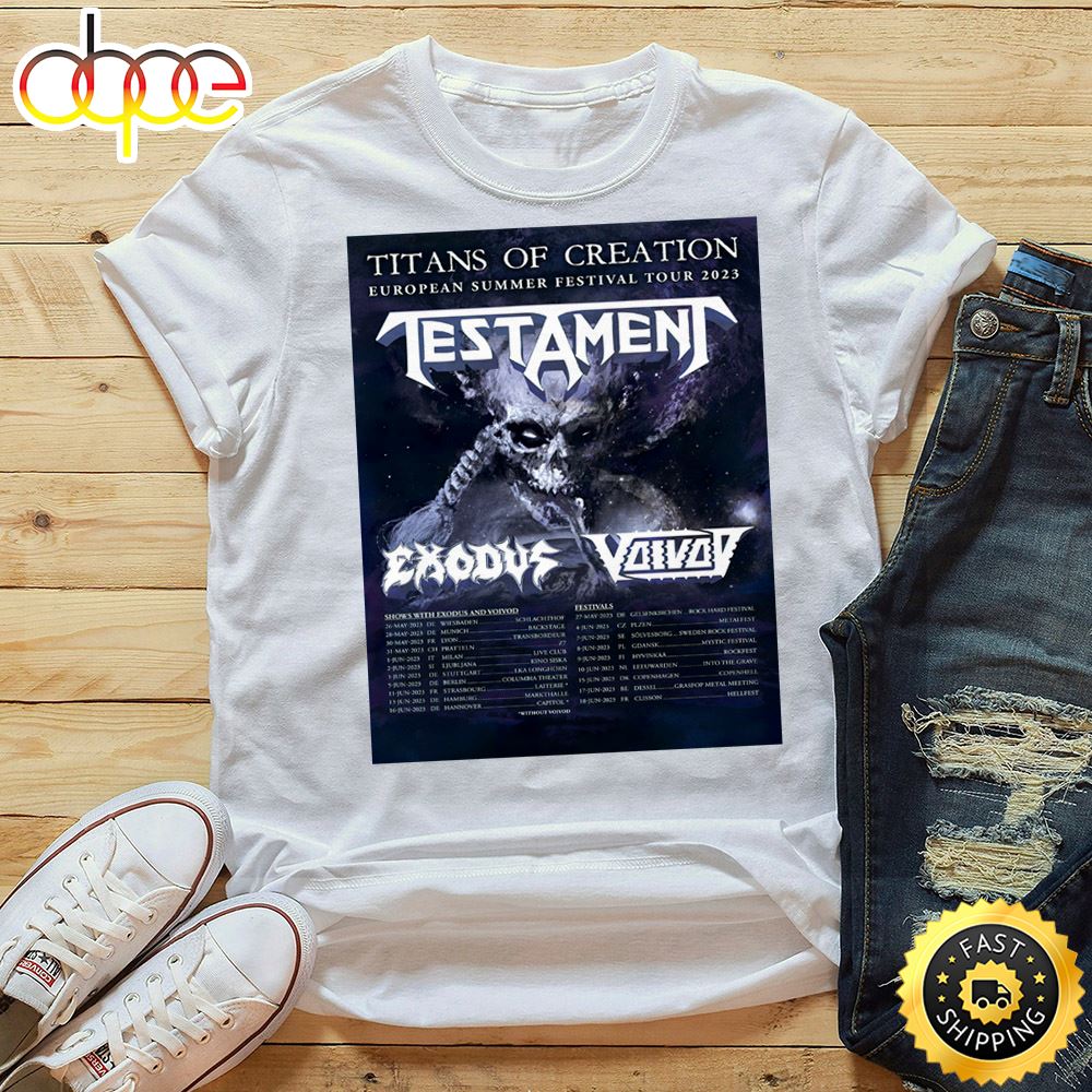 Testament Announce European Tour With Exodus In May June 2023 Unisex Tshirt Covlgv