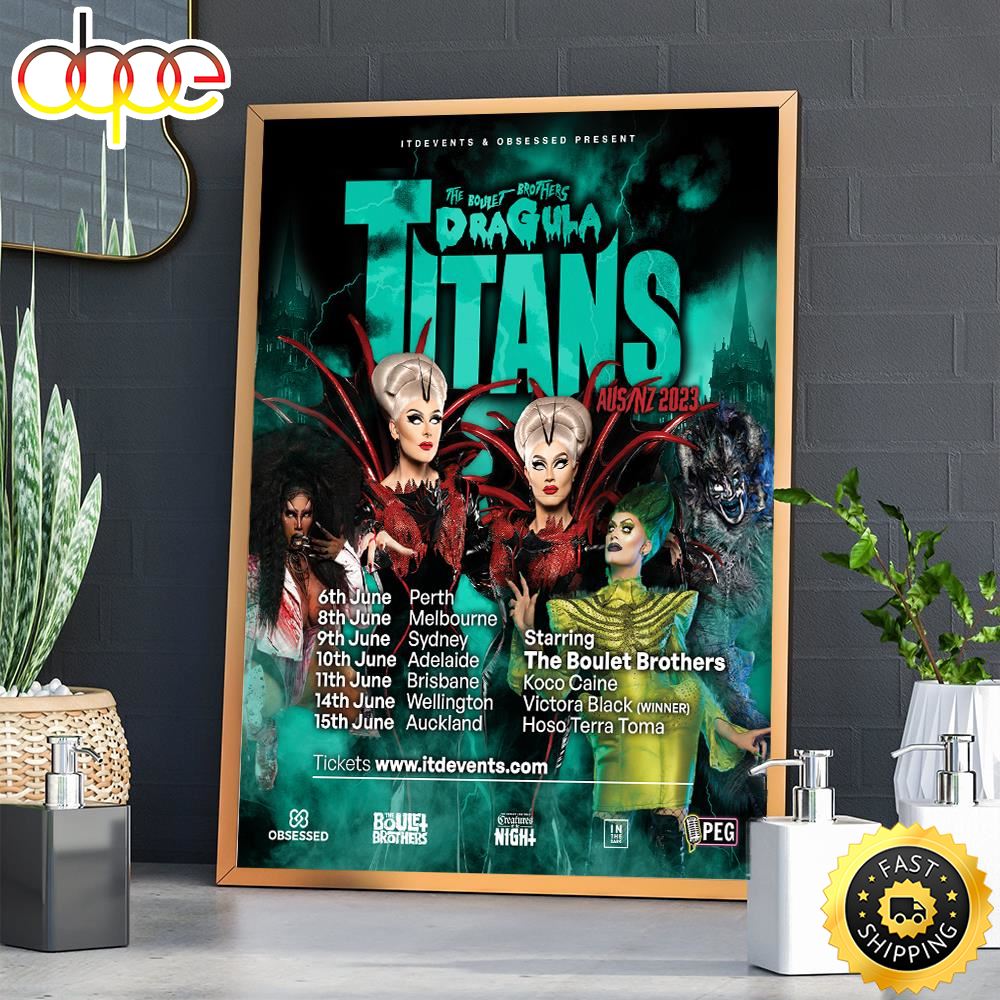 The Boulet Brothers Dragula Titans Tour 2023 Poster Canvas