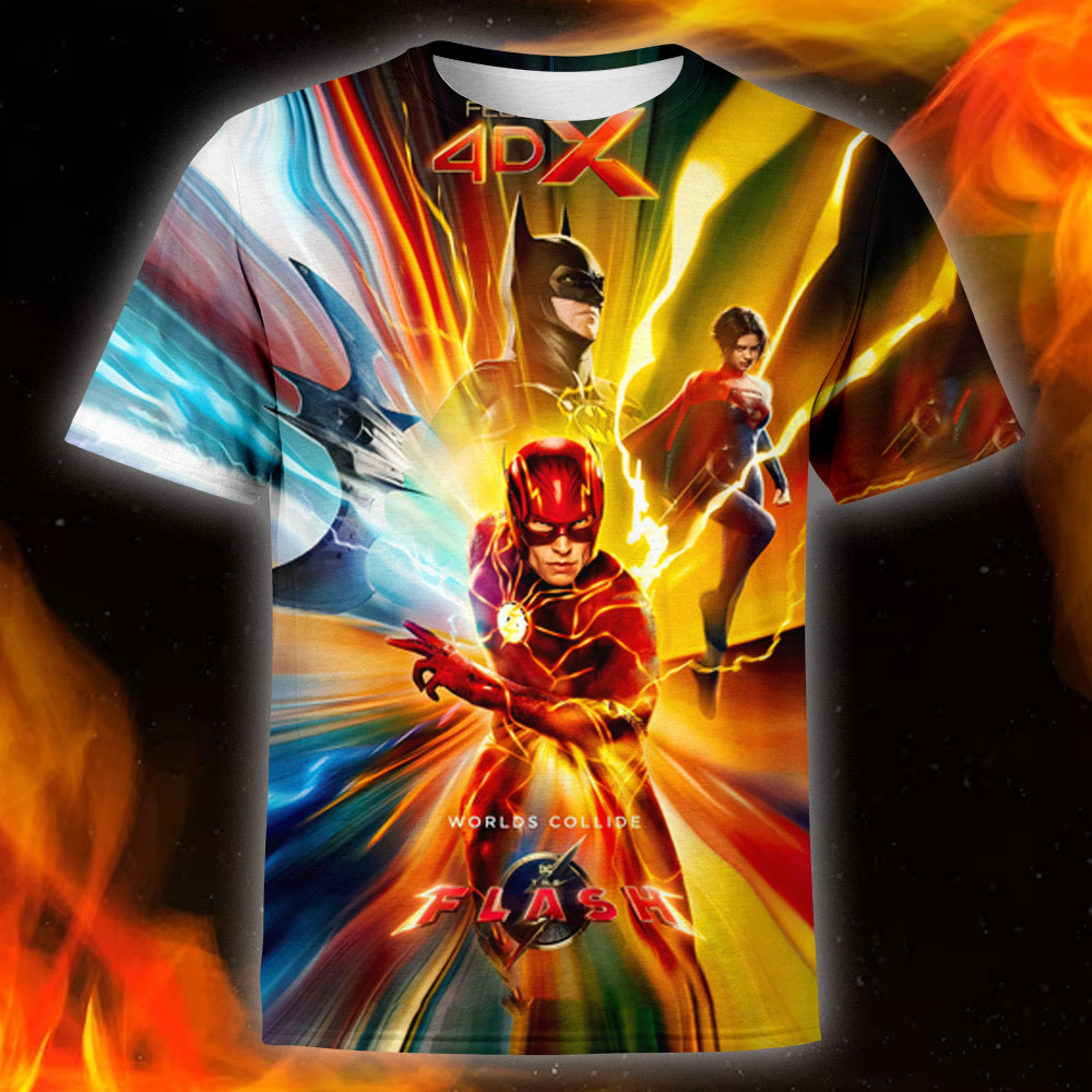 The Flash 2023 The Movie Gift For Fans Unisex T-Shirt 3D All Over