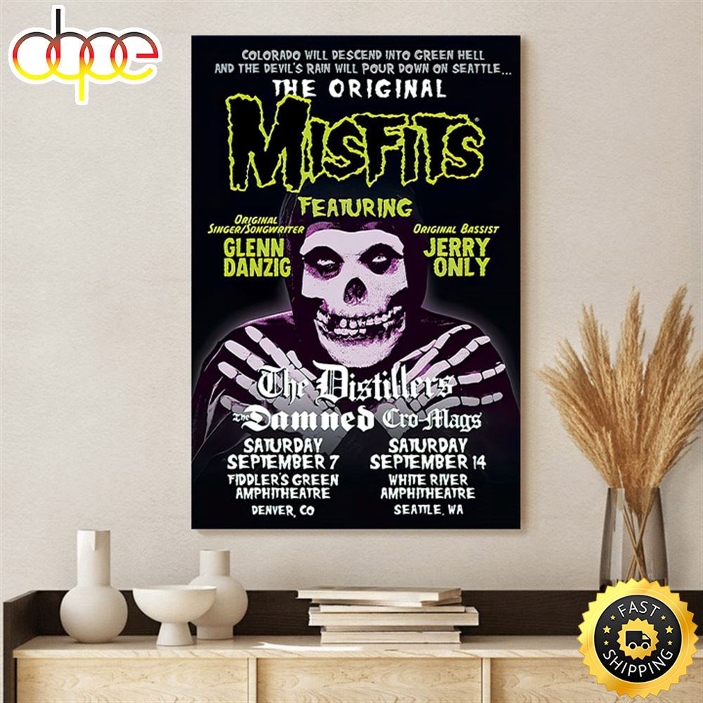 The Original Misfits Add Shows With The Distillers The Damned Cro Mags Poster Canvas R6edmb