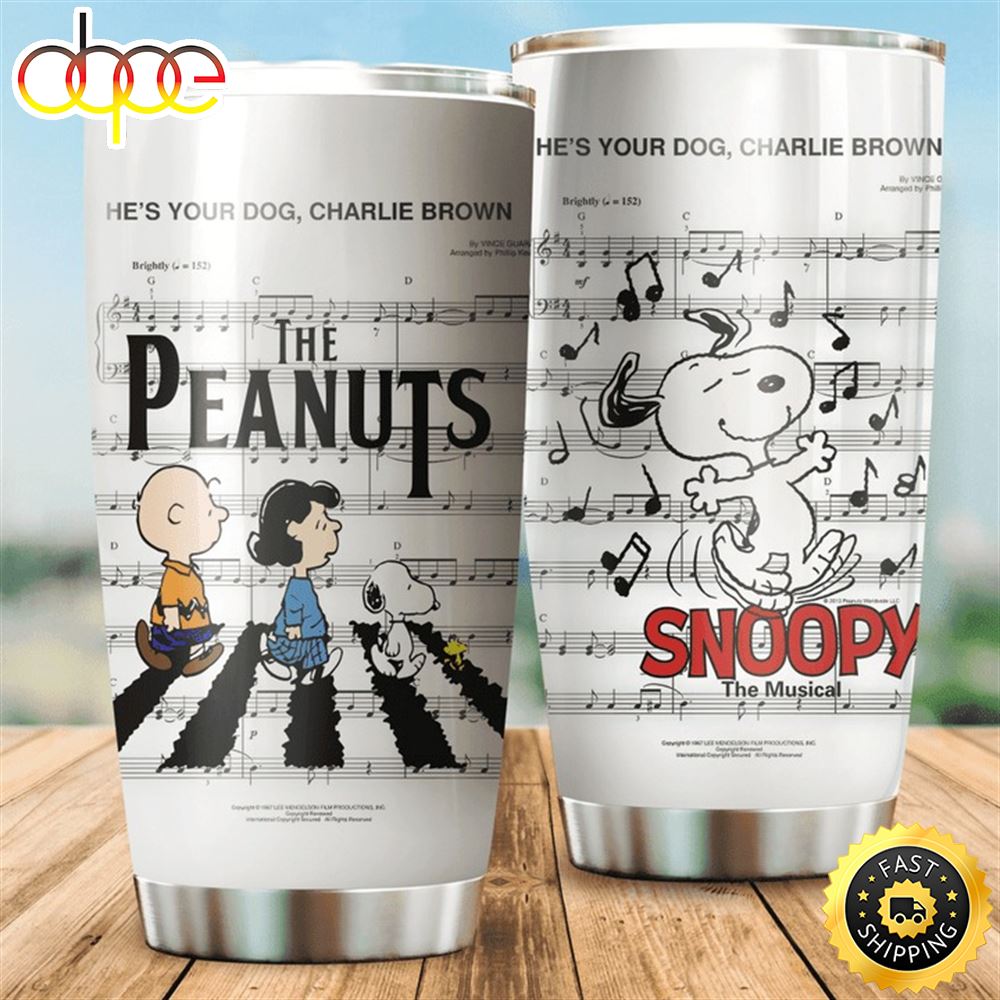 The Peanuts Snoopy Music Gift For Lover Travel Tumbler All Over Print Zmhdel