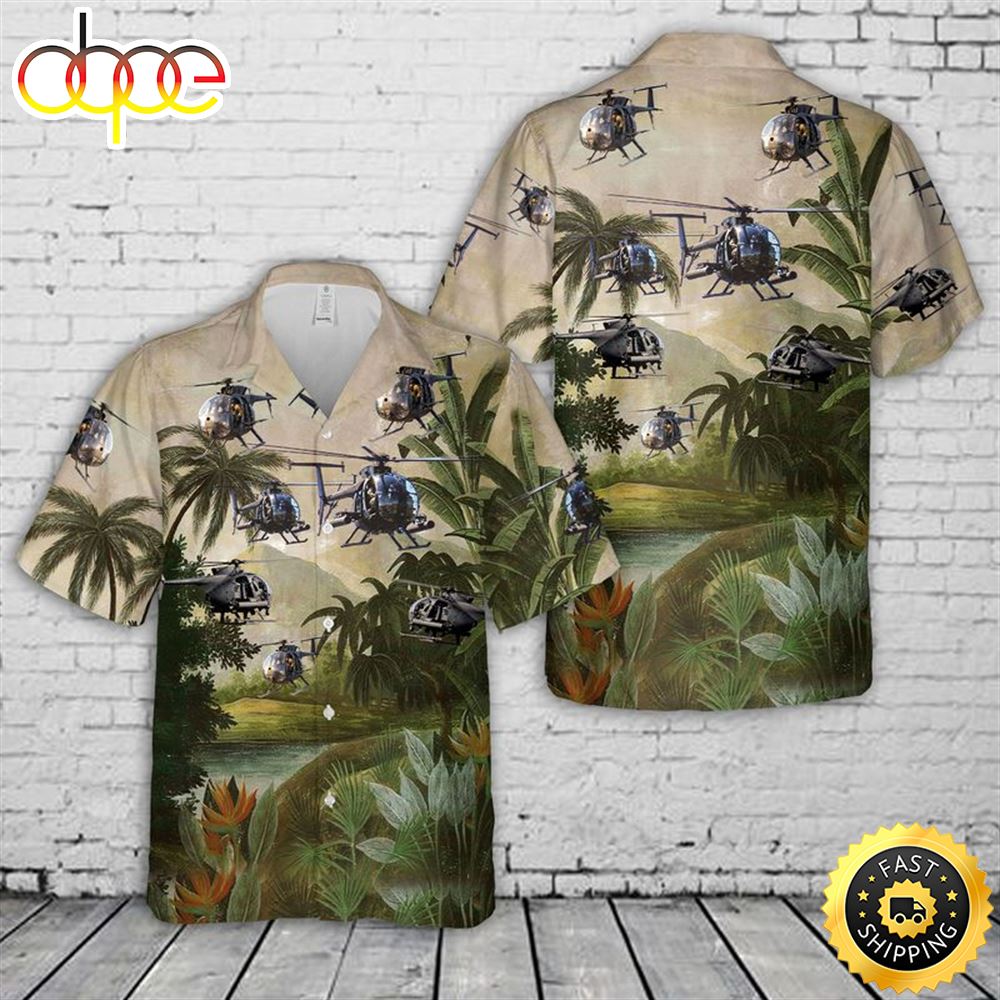 US Army MD Helicopters MH 6 Little Bird Hawaiian Shirt Gxpm2a