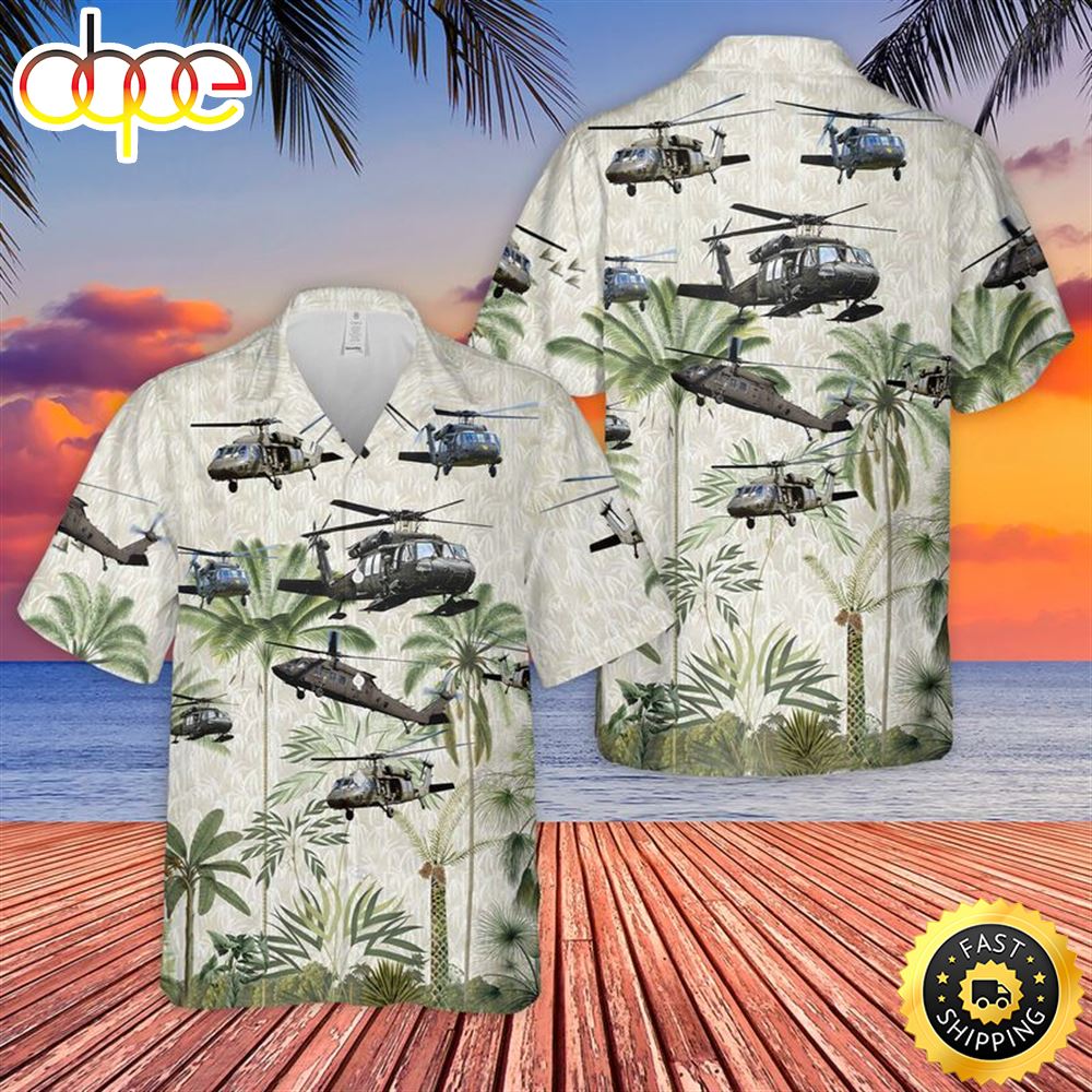 US Army Sikorsky UH 60 Black Hawk Hawaiian Shirt Tmpbmv