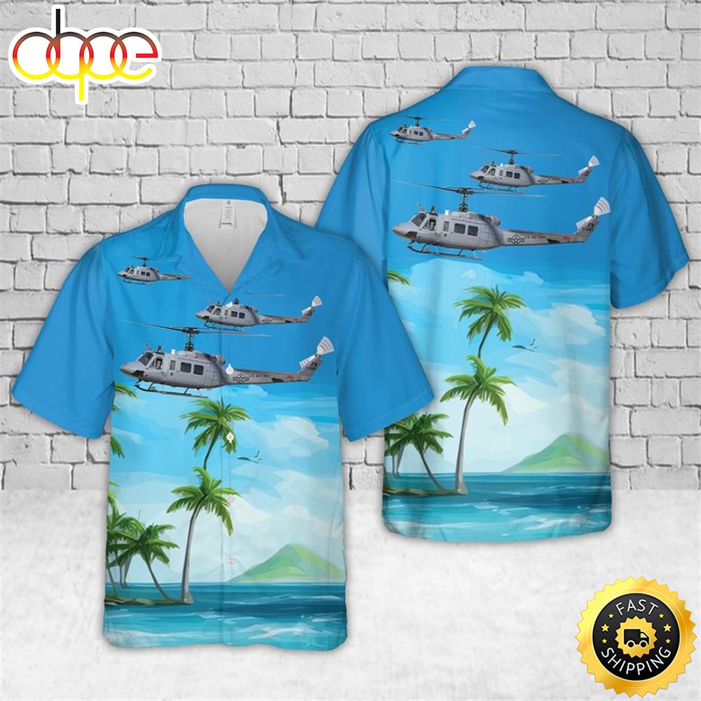 Us Air Force Bell Th 1h Huey Ii 205 Hawaiian Shirt Gmgelk
