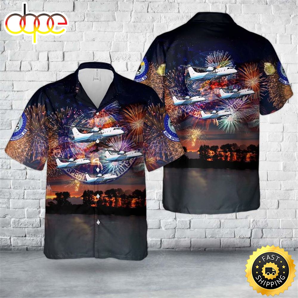 Us Air Force Dornier C 146a Wolfhound Of 524th Special Operations Squadron 4th Of July Hawaiian Shirt Fzjjkj