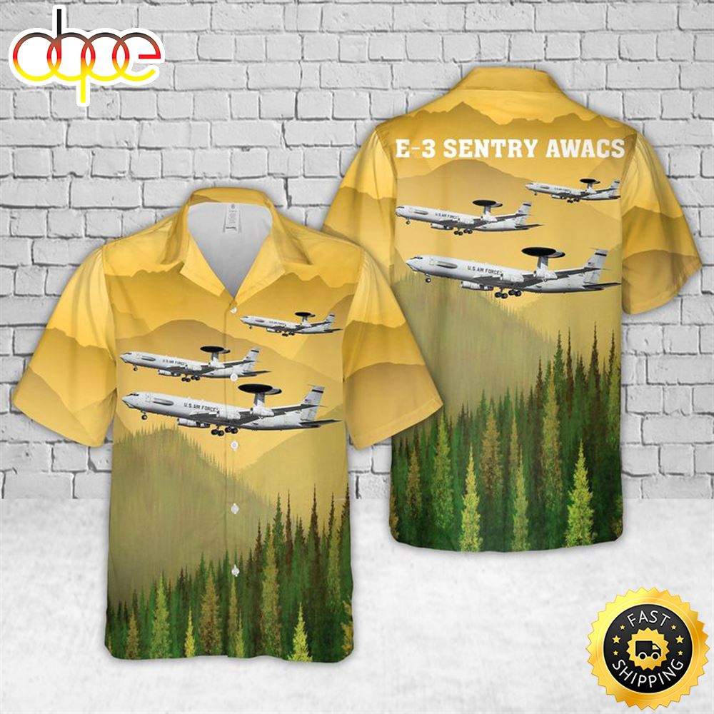 Us Air Force E 3 Sentry Awacs Hawaiian Shirt Dlilwc