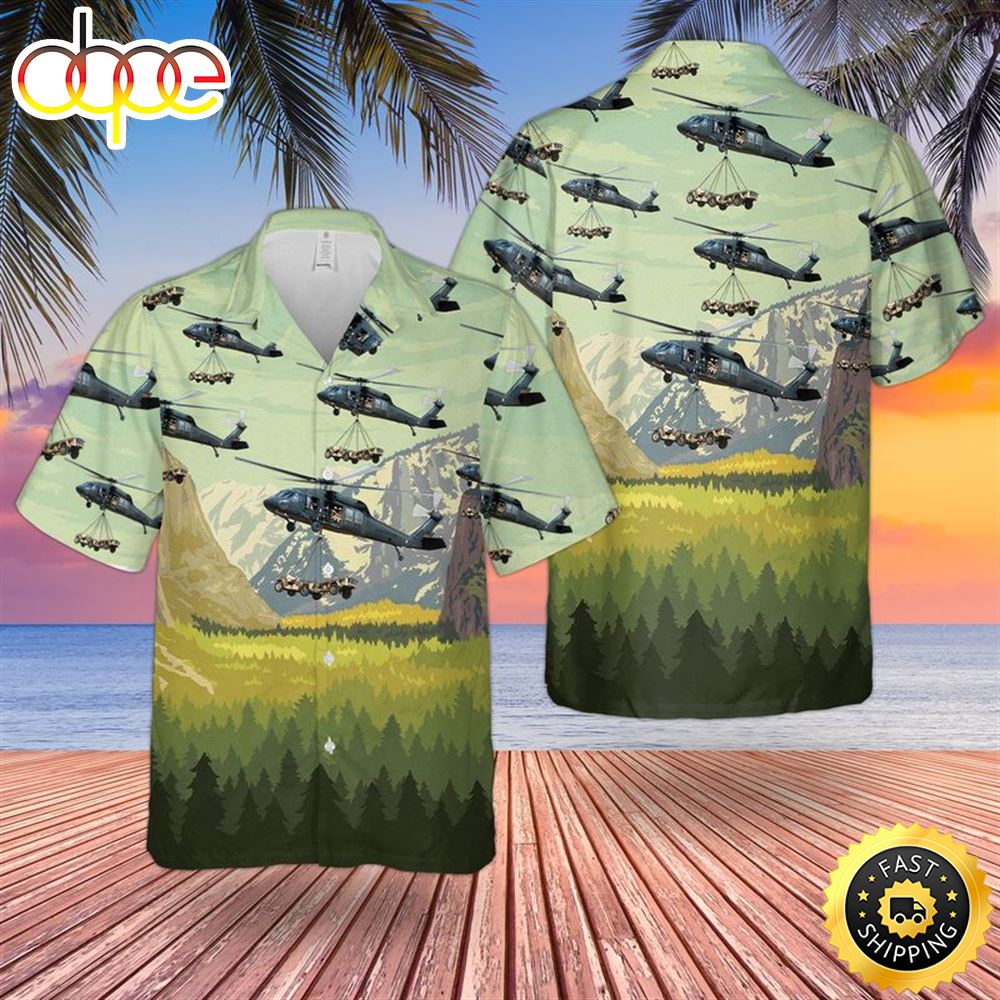 Us Army 101st Airborne Division Sikorsky Uh 60 Black Hawk Hawaiian Shirt Rbhtrl