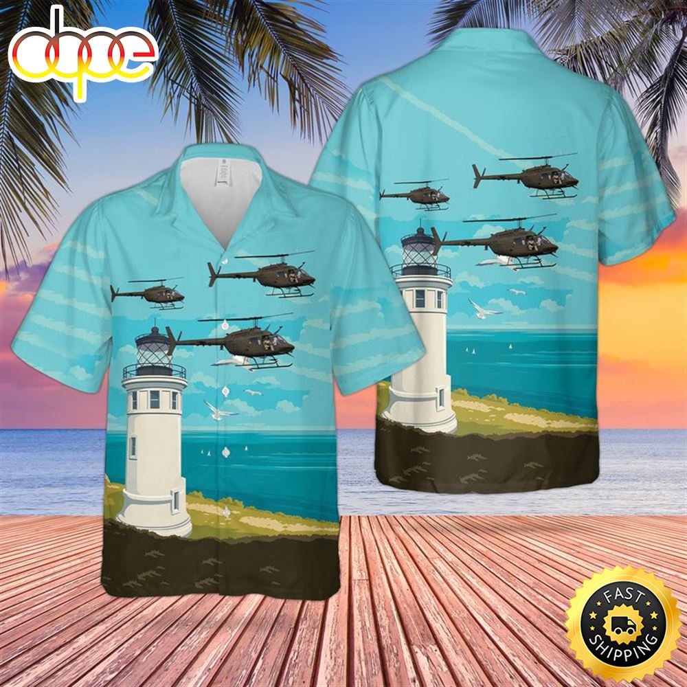 Us Army Bell Oh 58a Kiowa Hawaiian Shirt Ex5qpj