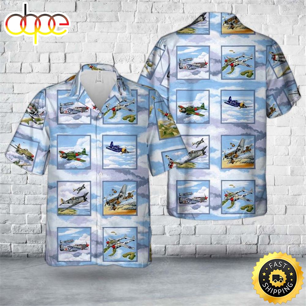 Warbirds WWII Planes Hawaiian Shirt Whlxr1