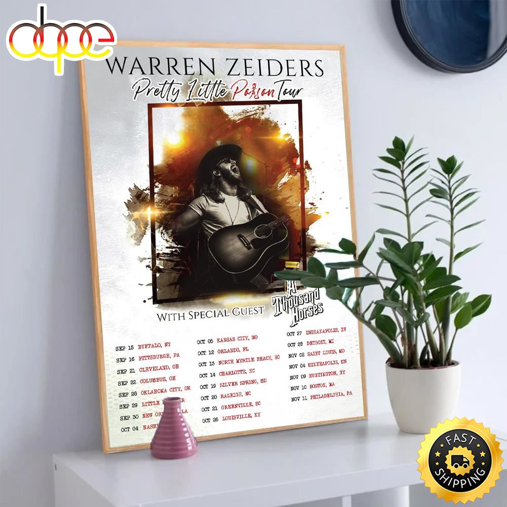 Warren Zeiders 2023 Tour Poster Canvas Ubznze