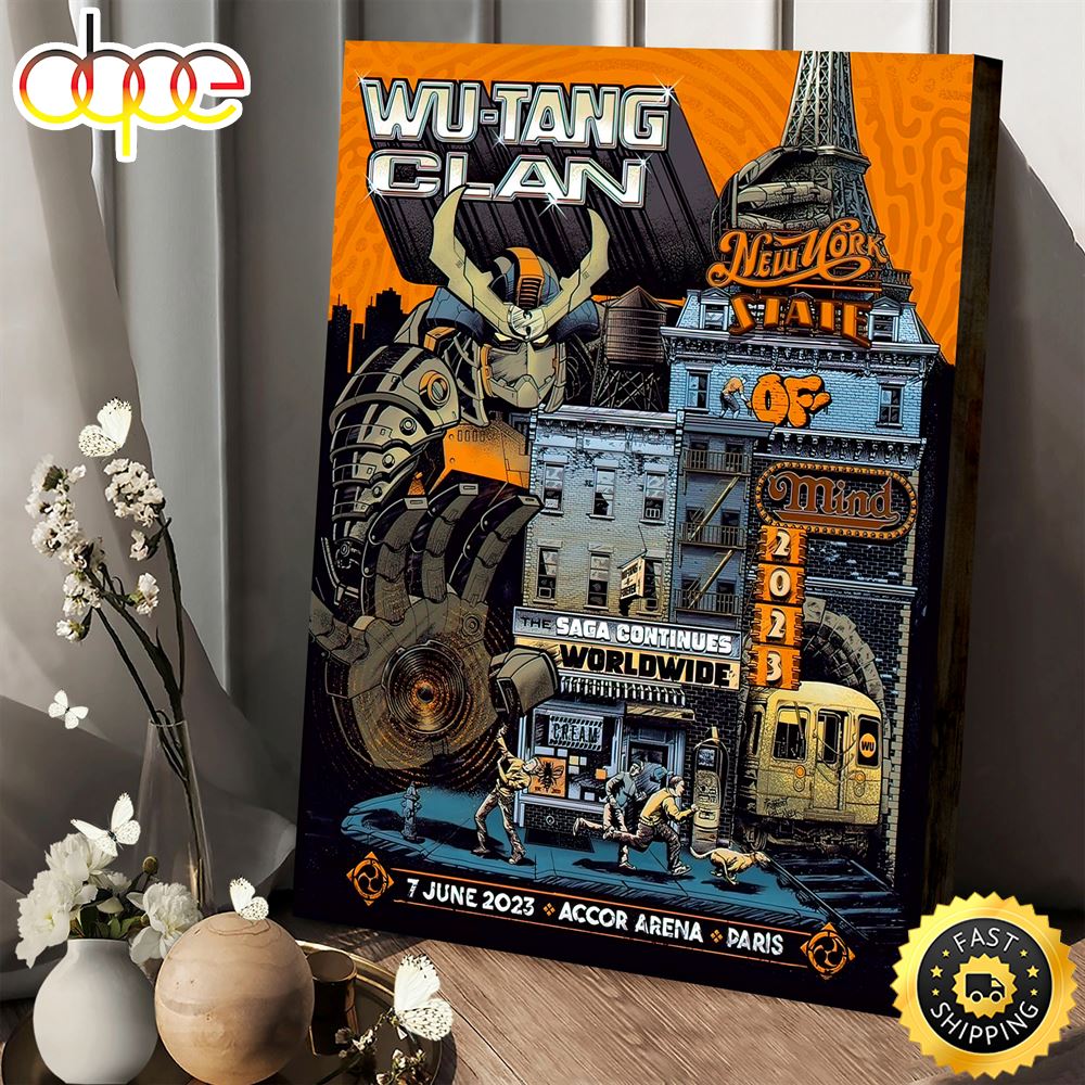 Wu Tang Clan Accor Arena Tonight Tour 2023 Poster Canvas Wejn57