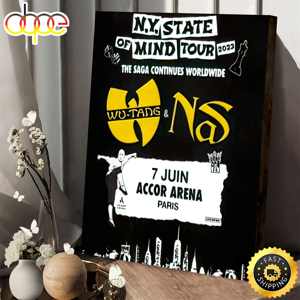 Wu Tang Clan Nas Ny State Of Mind Tour Arena En 2023 Poster Canvas Fxdjhb