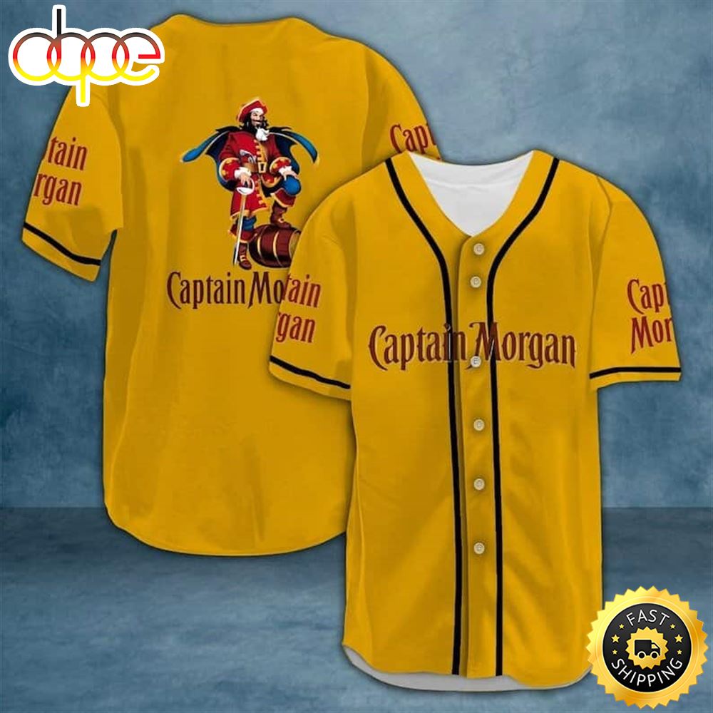Yellow Captain Morgan Baseball Jersey Gift For Sports Dad –
