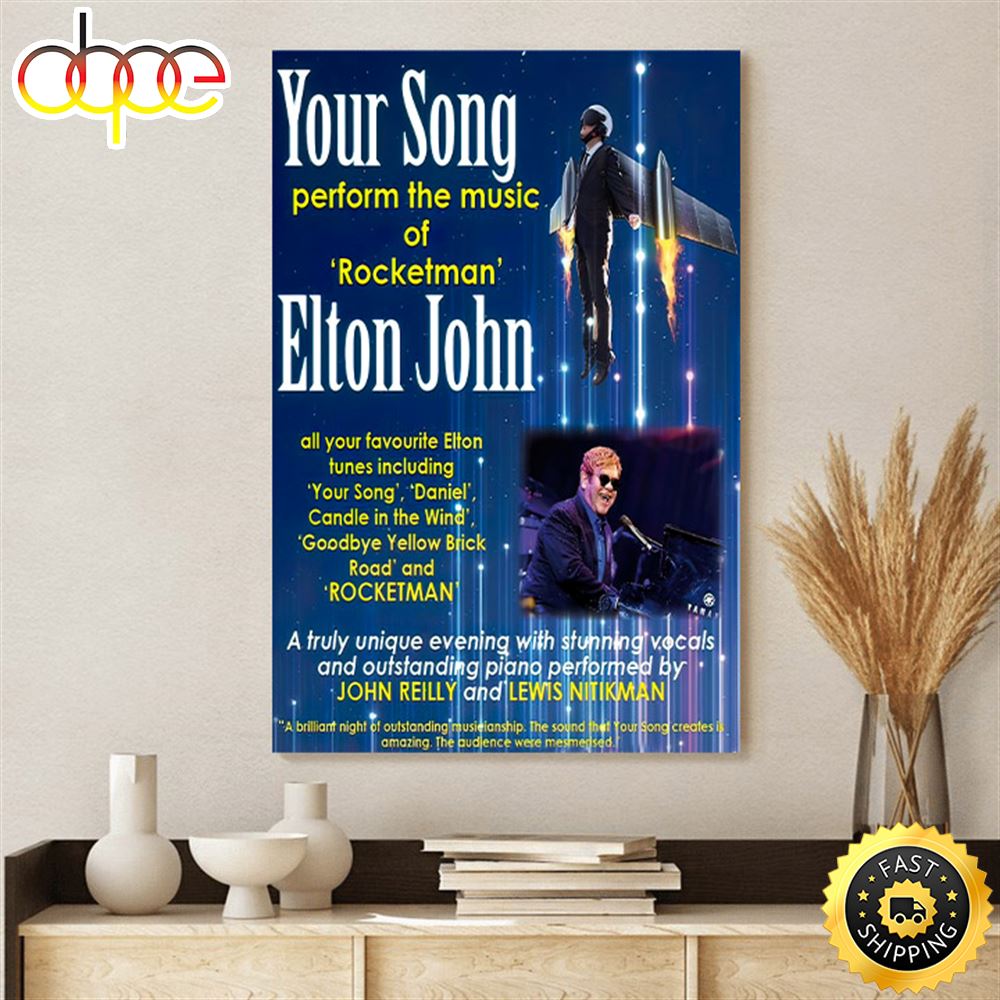 Young Elton A Celebration Of The Songs Of Elton John Chapel Arts Centre Bath June 30 Tour 2023 Canvas Poster D8mot8