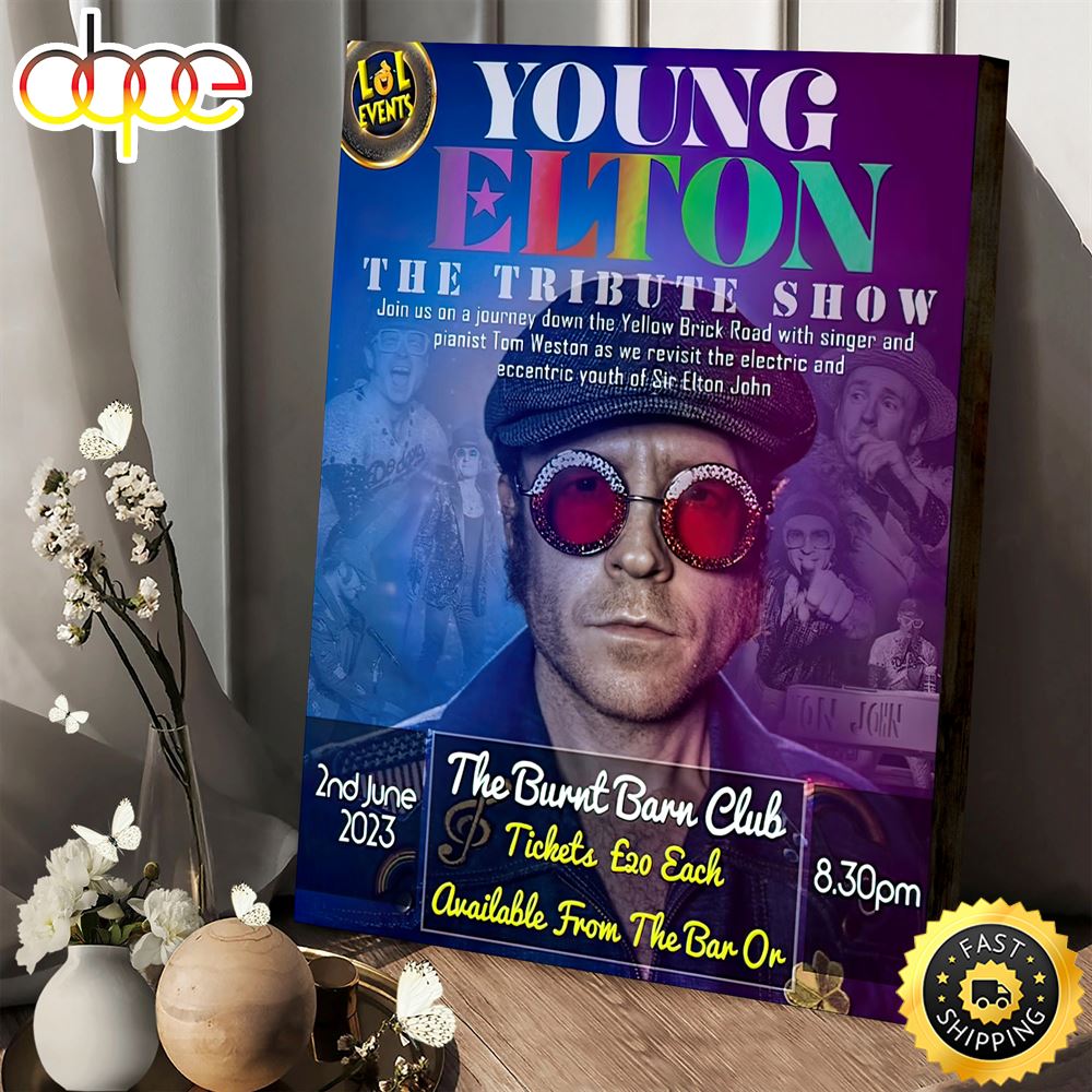 Young Elton John Tribute Show Fri 2 June 2023 Canvas Poster 