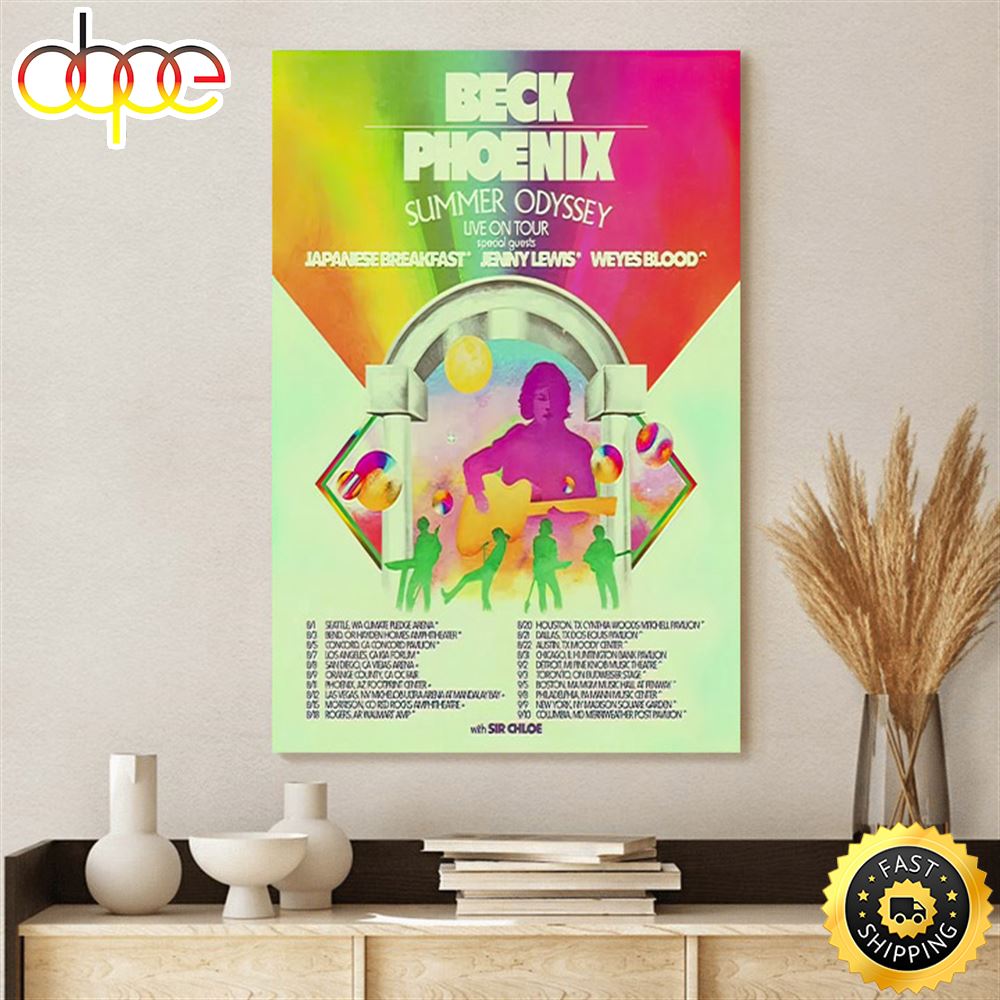 Beck And Phoenix Announces Summer 2023 Co Headlining Tour Dates Poster Canvas Mk3wpu