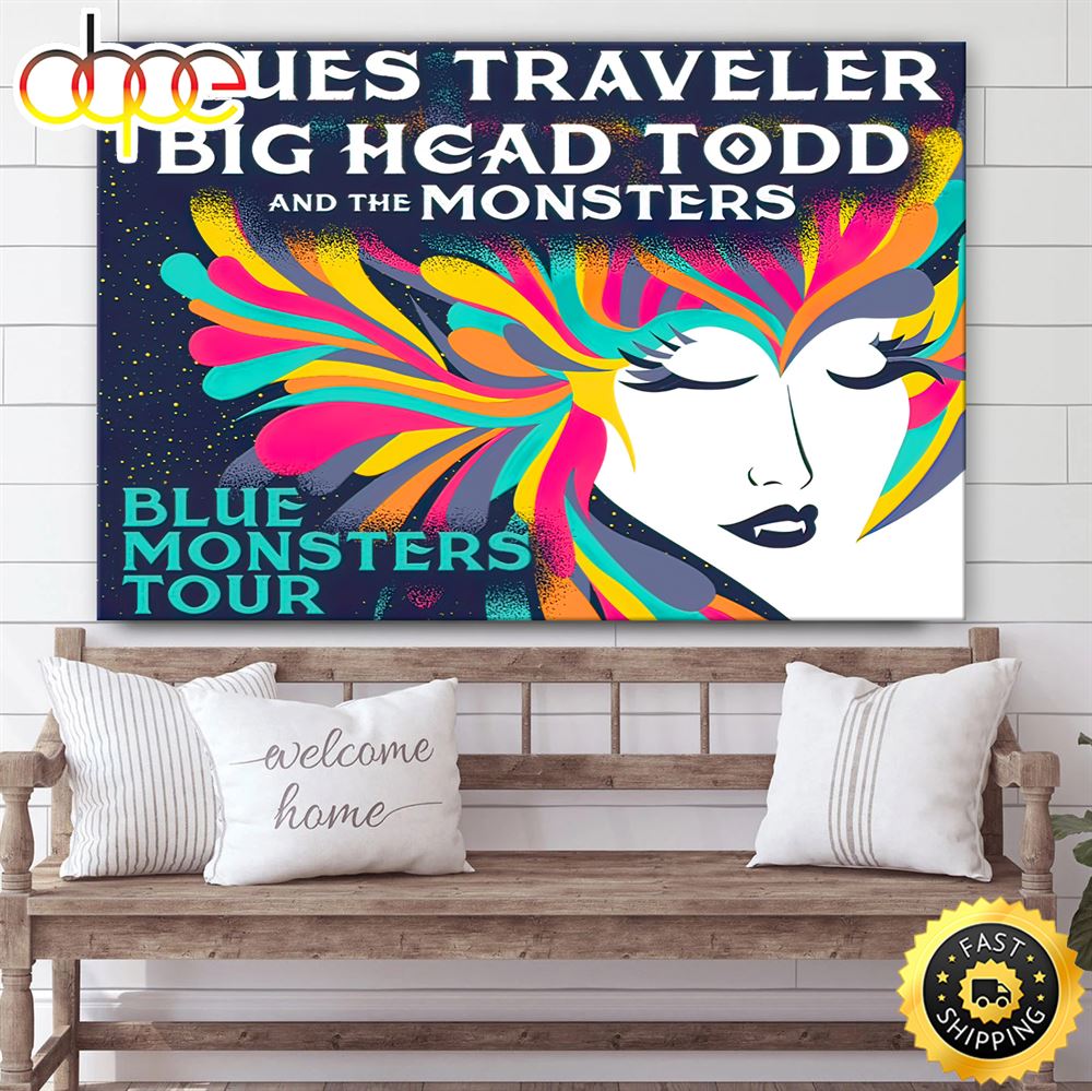 Blue Monsters Tour 2023 Poster Canvas T8cbxf