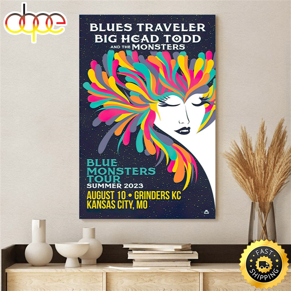 Blue Monsters Tour 8.10.23 Poster Canvas C4k36o