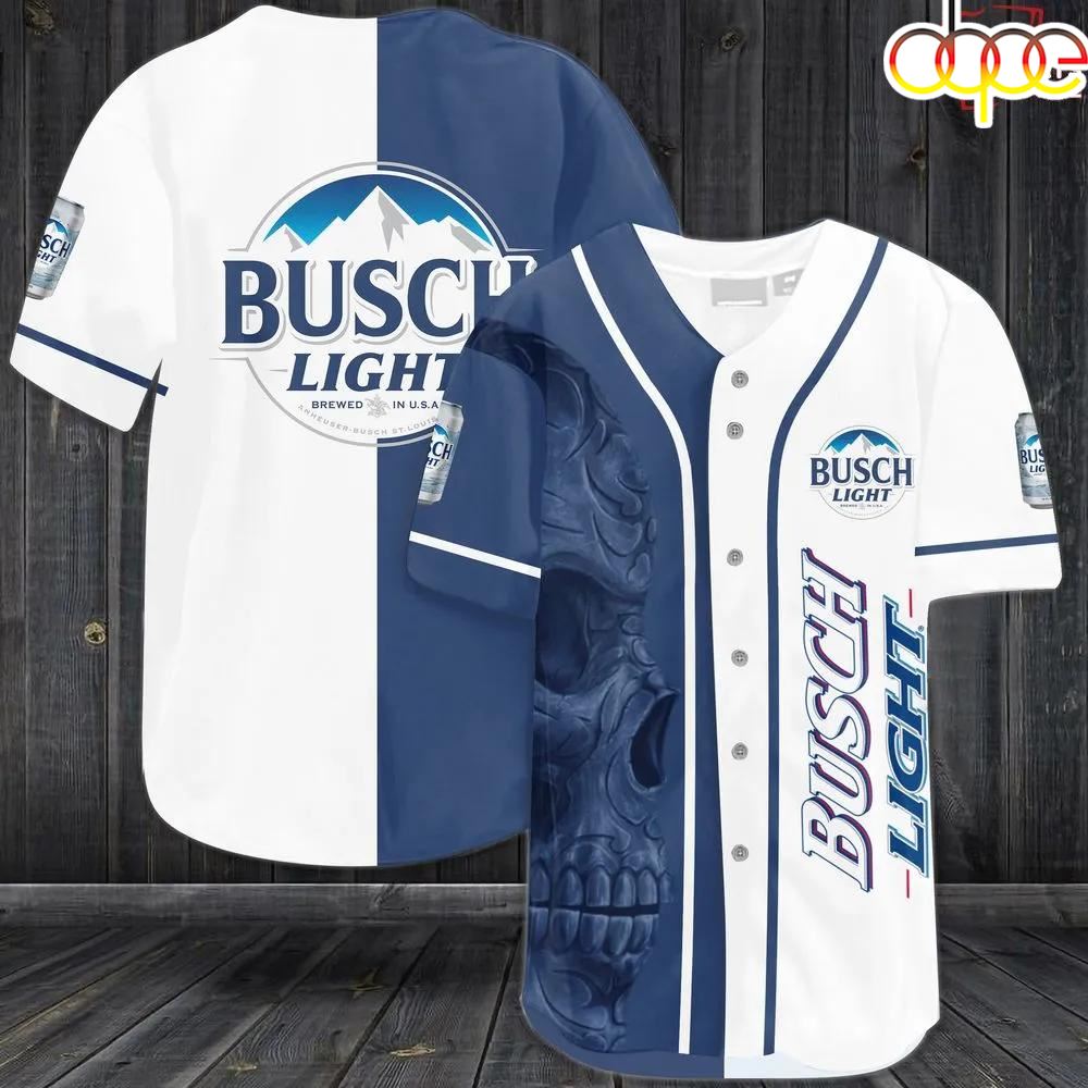 Busch Light Skull All Over Print Unisex Baseball Jersey Vxpdsu