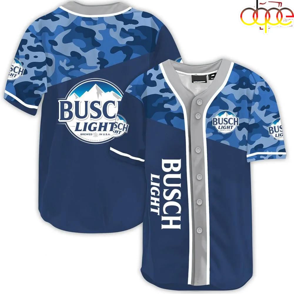 Classic Camouflage Busch Light Baseball Jersey Bgreor