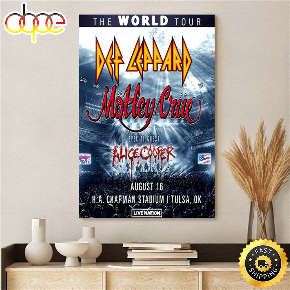 Def Leppard And MC3B6tley CrC3BCe The World Tour August 16 2023 Poster Canvas Sgqvuy