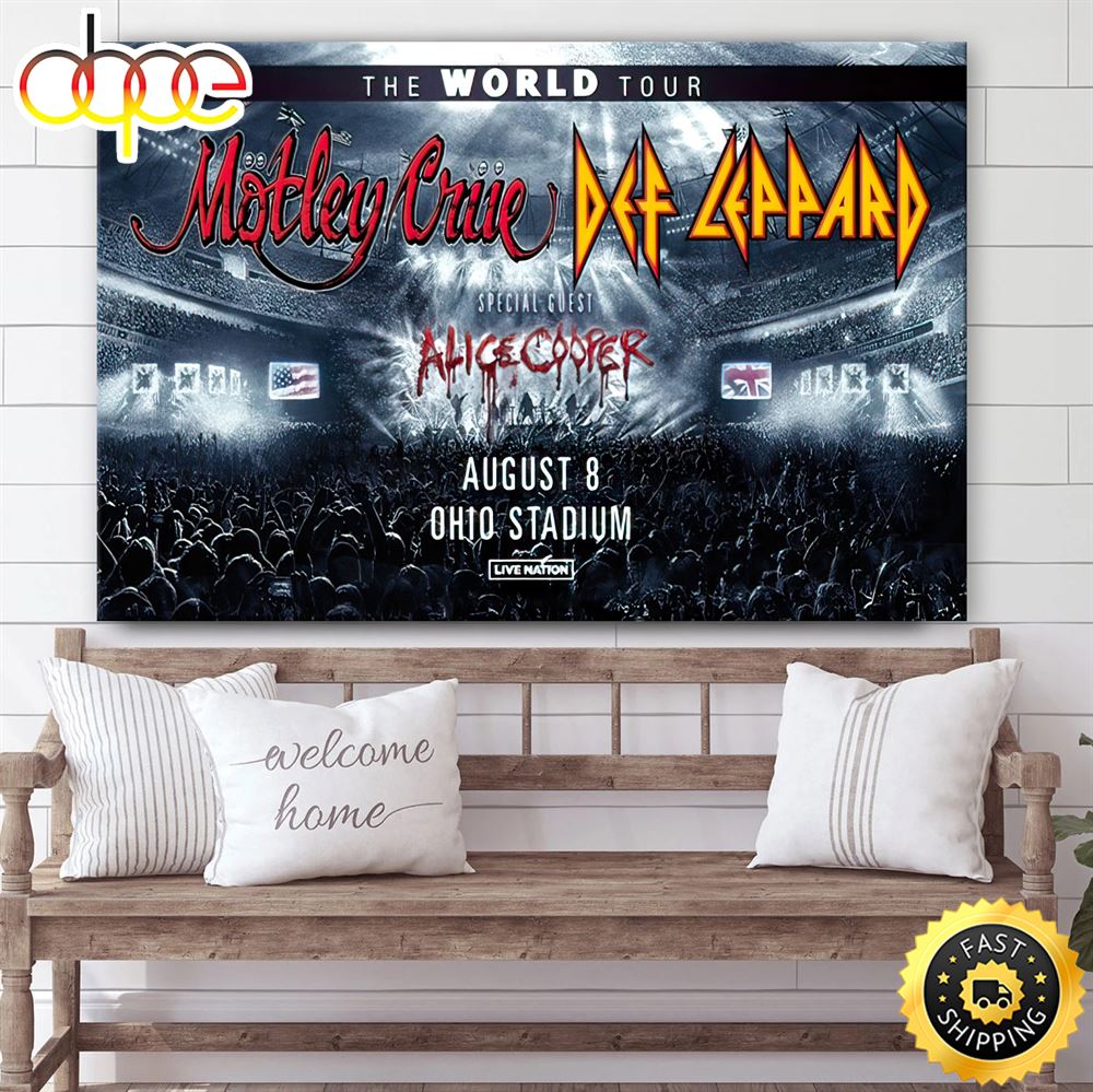 Def Leppard MC3B6tley CrC3BCe Performing At Ohio Stadium In August Poster Canvas Bp2fgk