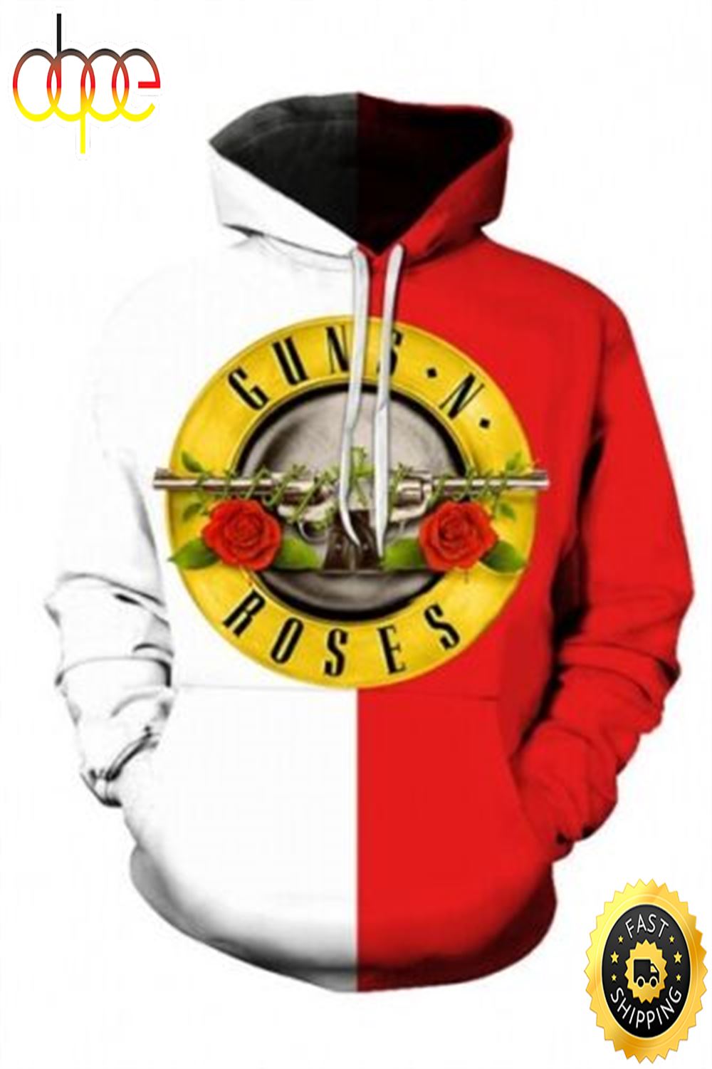 Fanmade Guns N Roses Rock Band Logo 3D Lightweight Hoodie Vmiloe