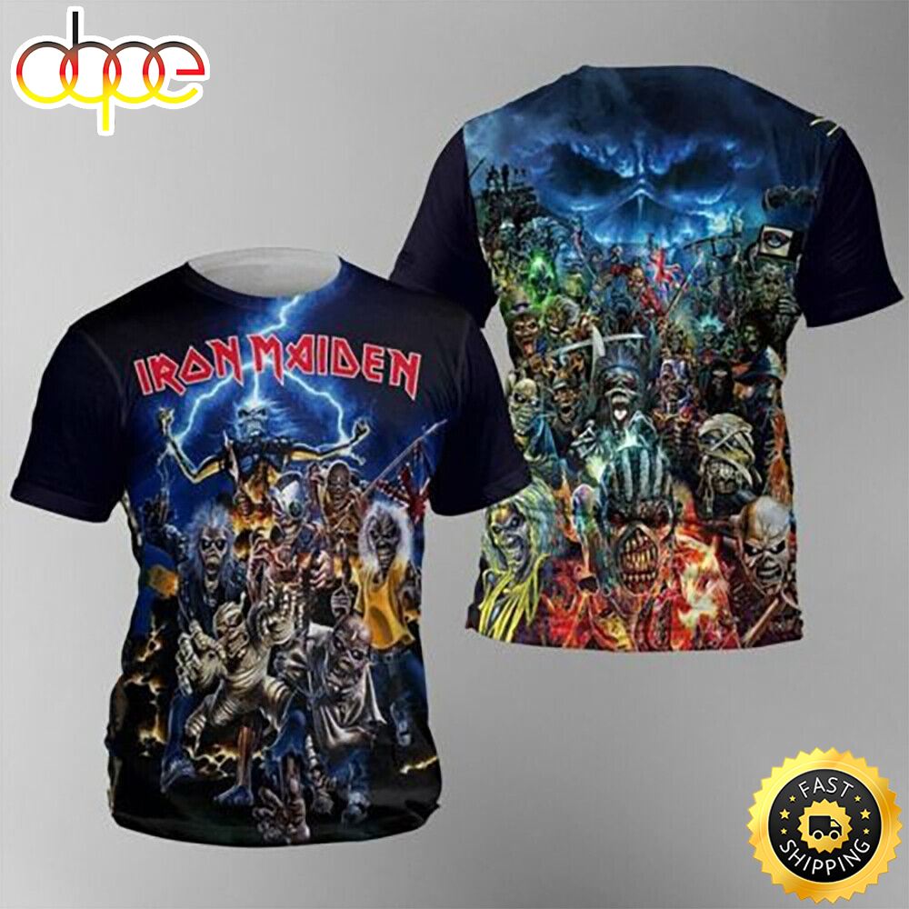 Iron Maiden 3D All Over ImprimC3A9 T Shirt Ujpsdu
