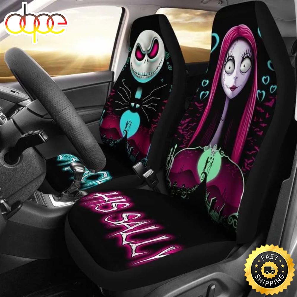Jack And Sally Halloween Car Seat Cover 1 Uif3ch