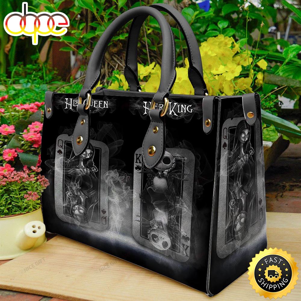 Jack Skellington And Sally His Queen Her King Women 3D Leather Bag 1 Jqubzj