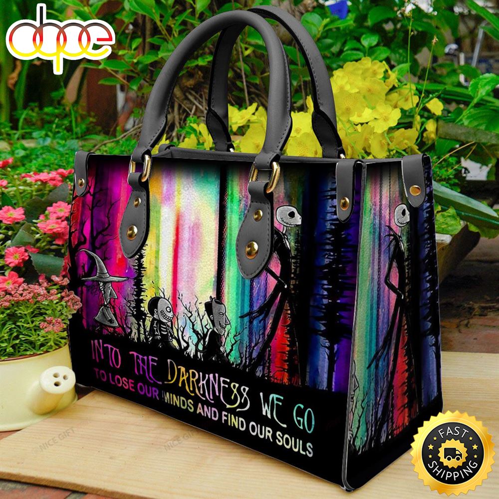 Jack Skellington Into The Darkness We Go To Lose Our Minds And Find Our Souls Women 3D Leather Bag 1 Hrjt8q