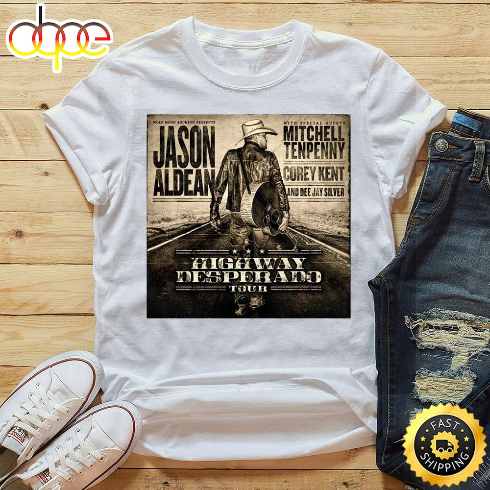 Jason Aldean Announces Highway Desperado Tour 202 Unisex T Shirt Iqi2rj