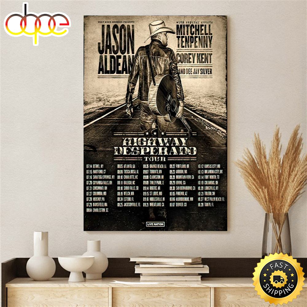 Jason Aldean Highway Desperado Tour At Budweiser Stage Poster Canvas Vzdqme