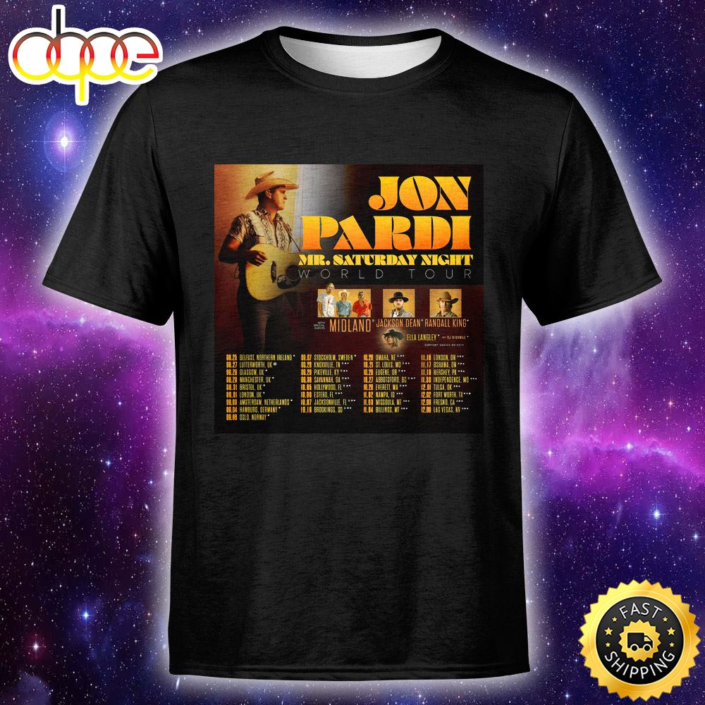 Jon Pardi Announces First Global Headline Tour To Open In Uk In August Unisex T Shirt Dh1gg0