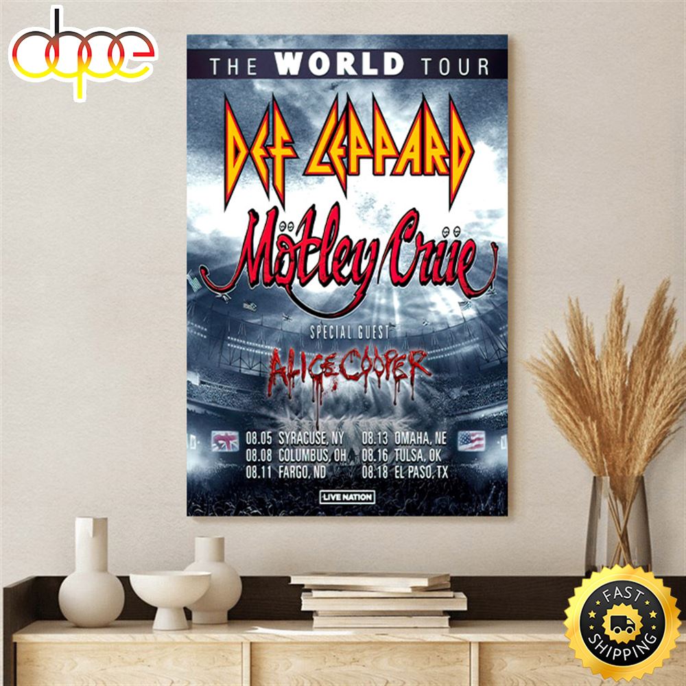 Mötley Crüe And Def Leppard Announce Summer 2023 U.S. Stadium Shows Poster Canvas