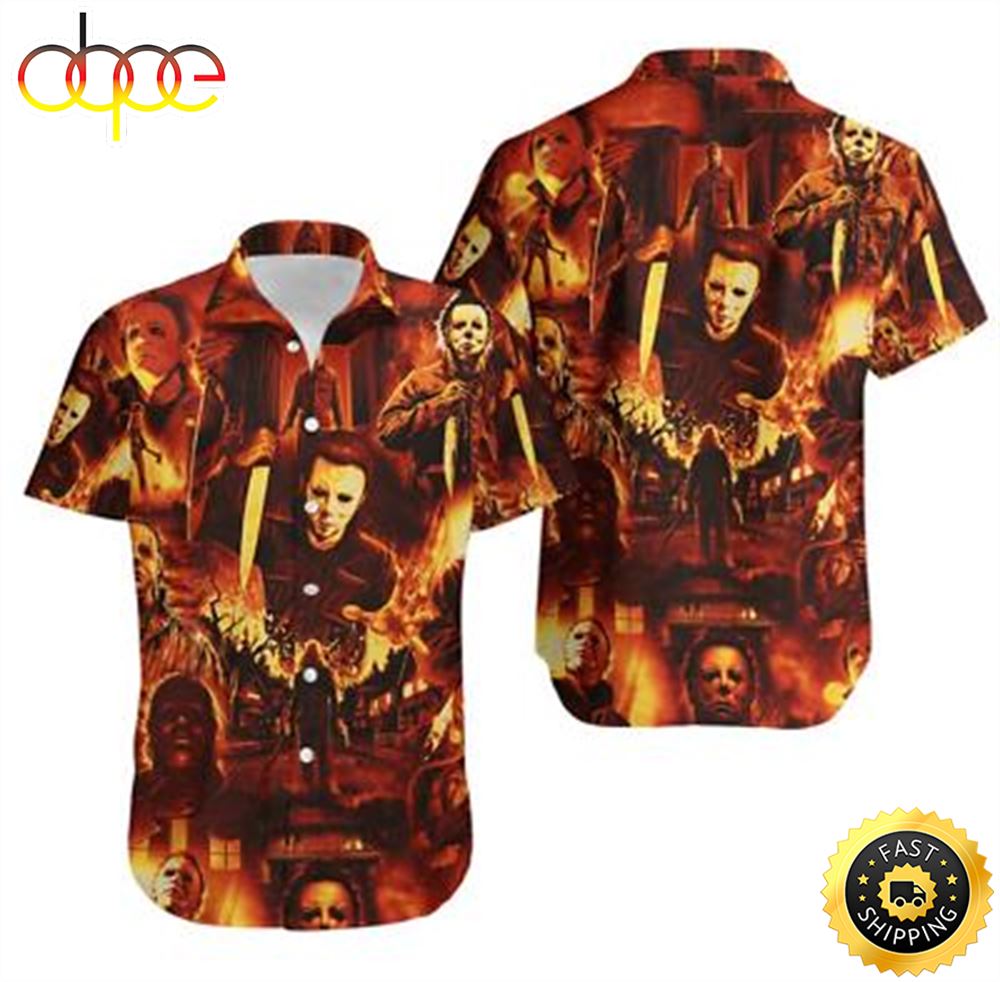 Michael Myers Hawaiin Shirt Horror Halloween Movie Summer Hawaiian Shirt P8psov