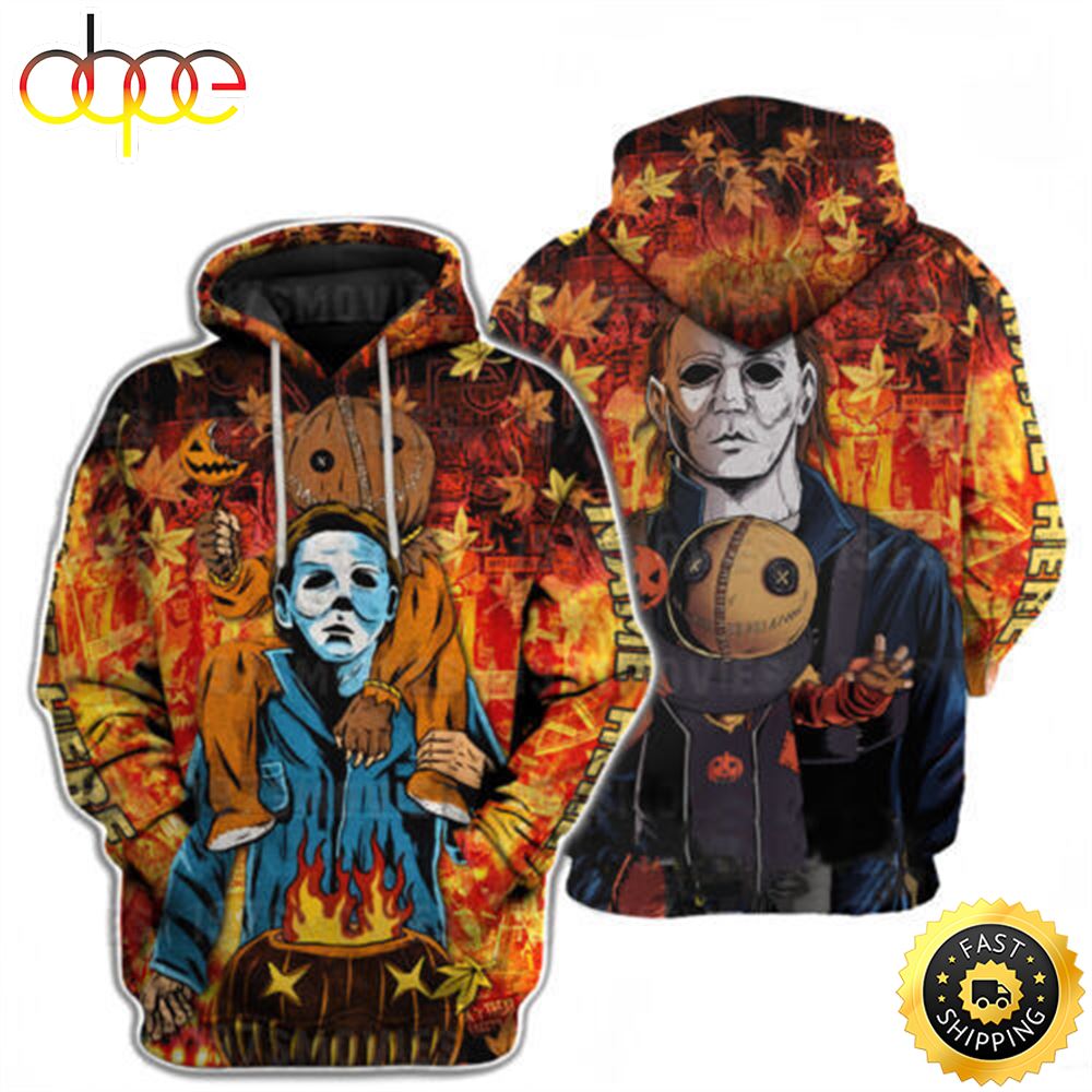 Michael Myers Hr Doll Maples Spooky Season 3d Hoodie Hh45if