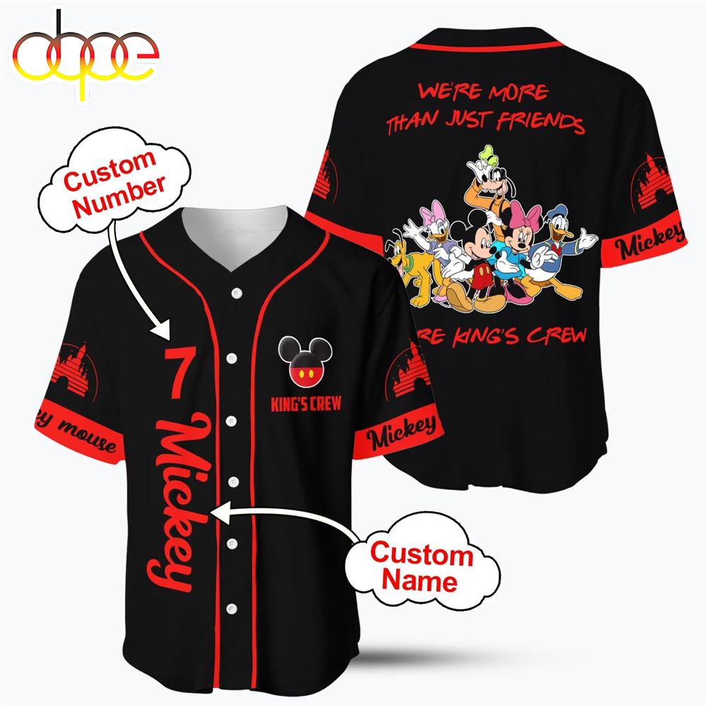 Mickey Minnie Black Disney Cartoon Custom Name And Number Baseball Jersey Kbgisi
