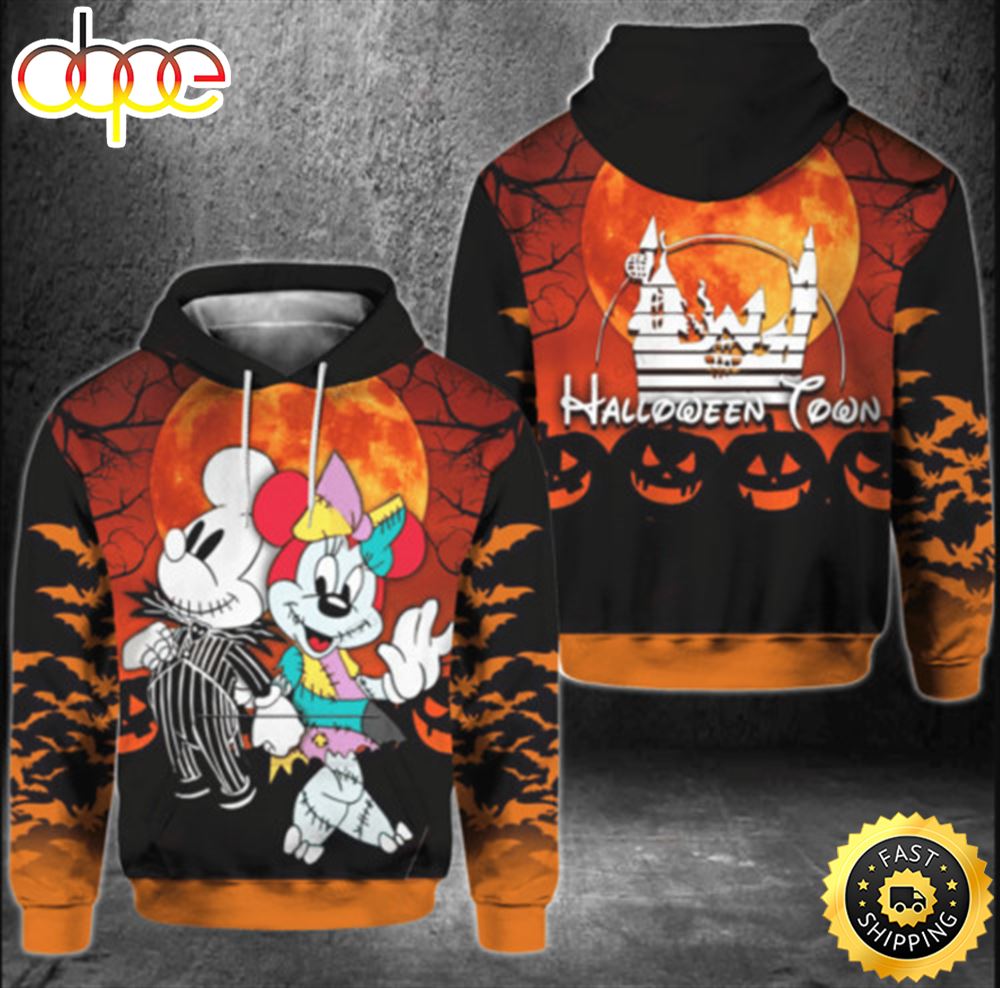 Mickey Minnie Wizard Halloween Theme Over Print 3d Hoodie Lvnsn8