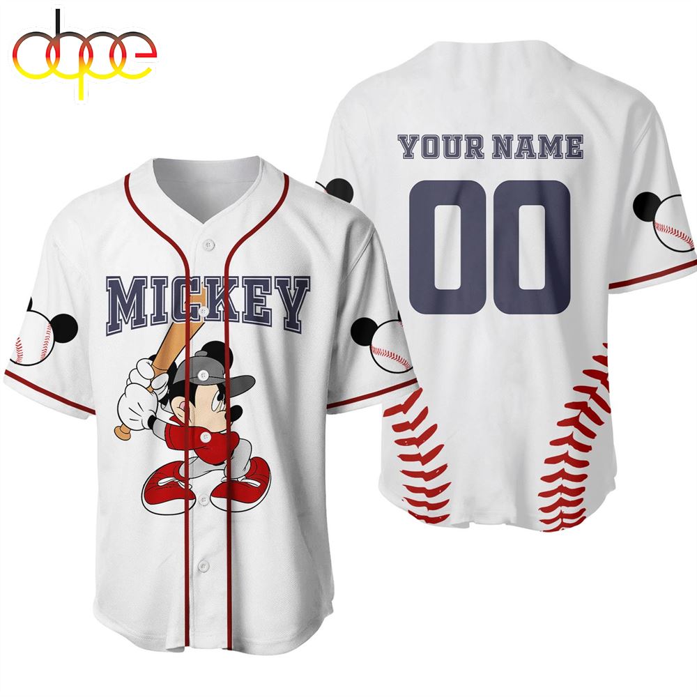 Mickey Mouse 3D Custom Name And Number Baseball Jersey Shirt Nv2rpb