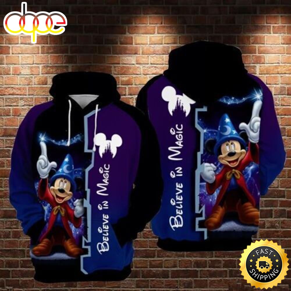 Mickey Mouse Believe In Magic Halloween Christmas 3D Hoodie Qklkpl
