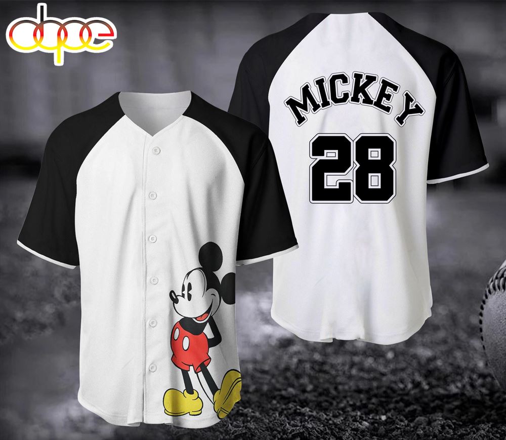 Mickey Mouse Disney 3D Custom Name And Number Baseball Jersey Shirt Igkd5q